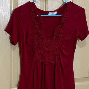 Miss Molly small red lace detailed blouse